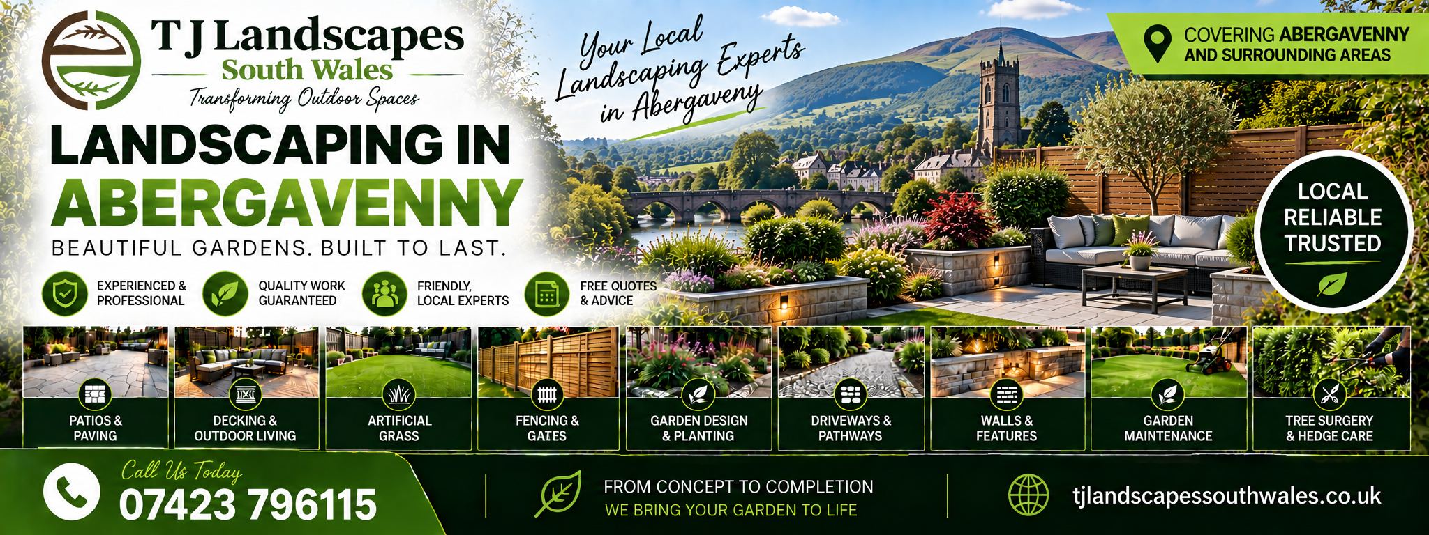 Landscaping in Abergavenny - T J Landscapes South Wales