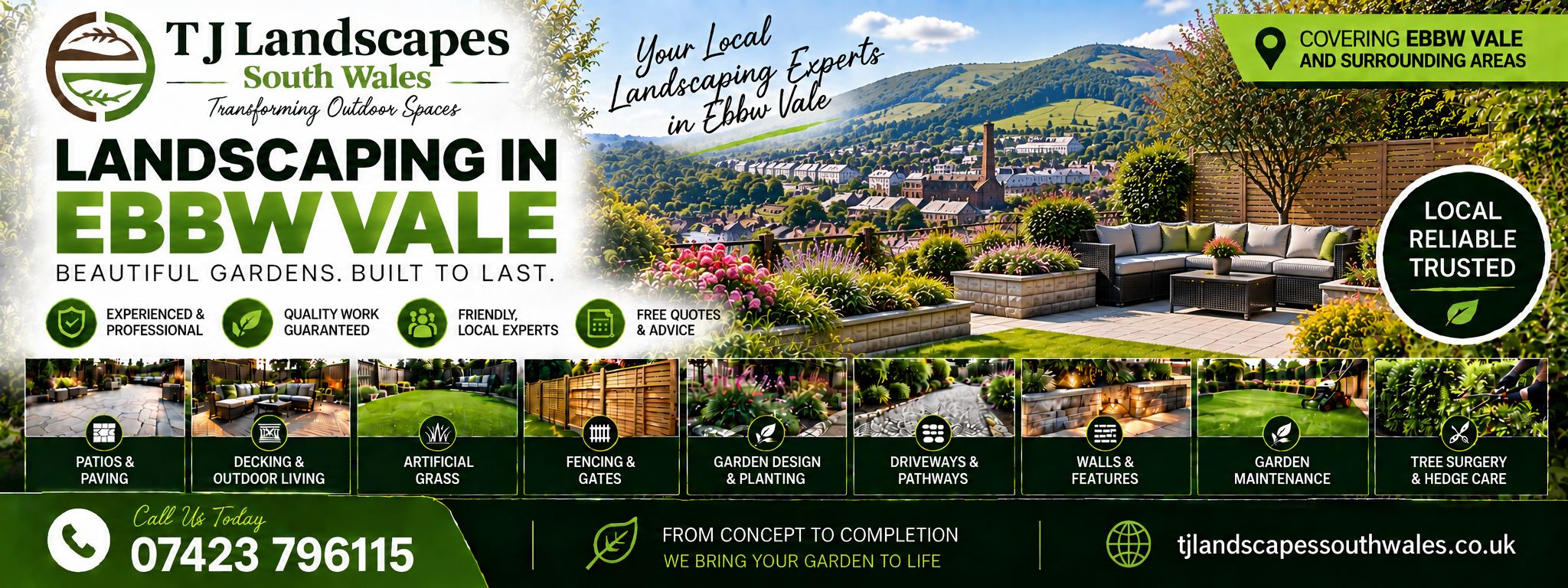 Landscaping in Ebbw Vale - T J Landscapes South Wales