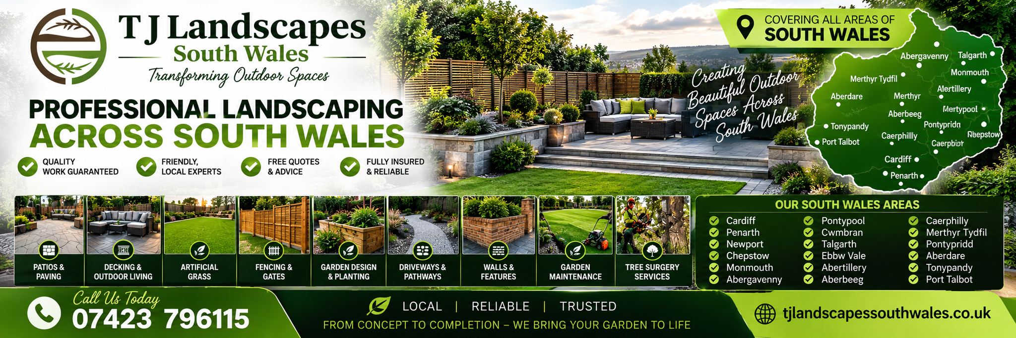 T J Landscapes South Wales - professional landscaping across South Wales
