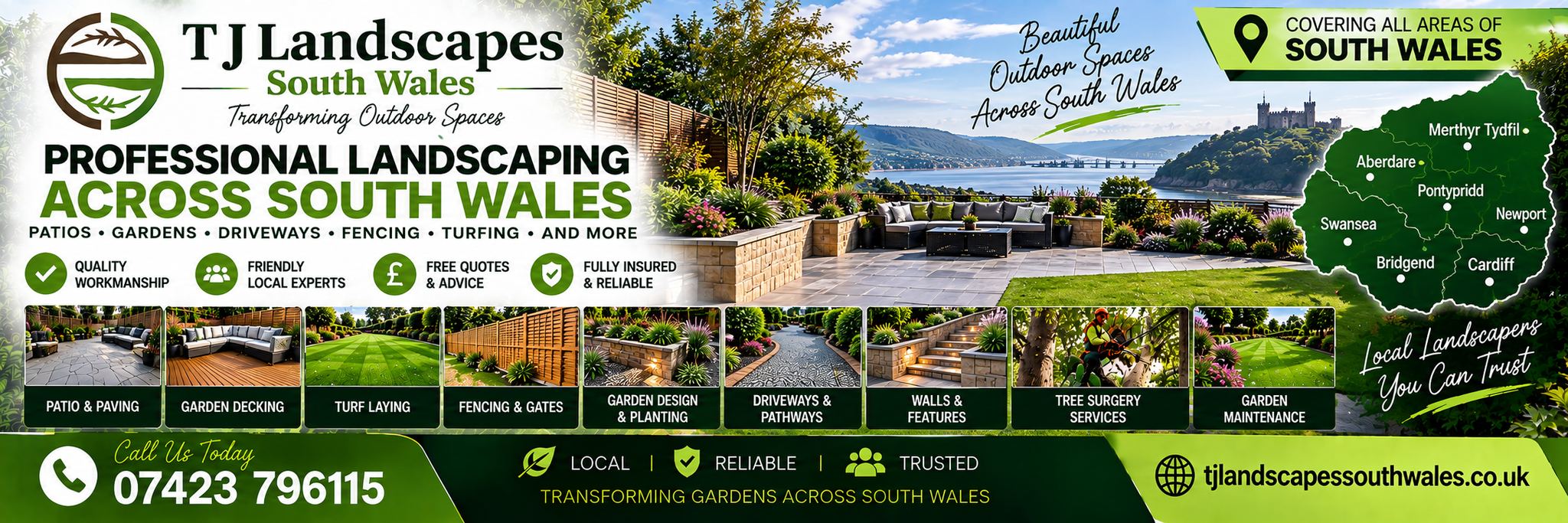 Professional landscaping across South Wales - T J Landscapes