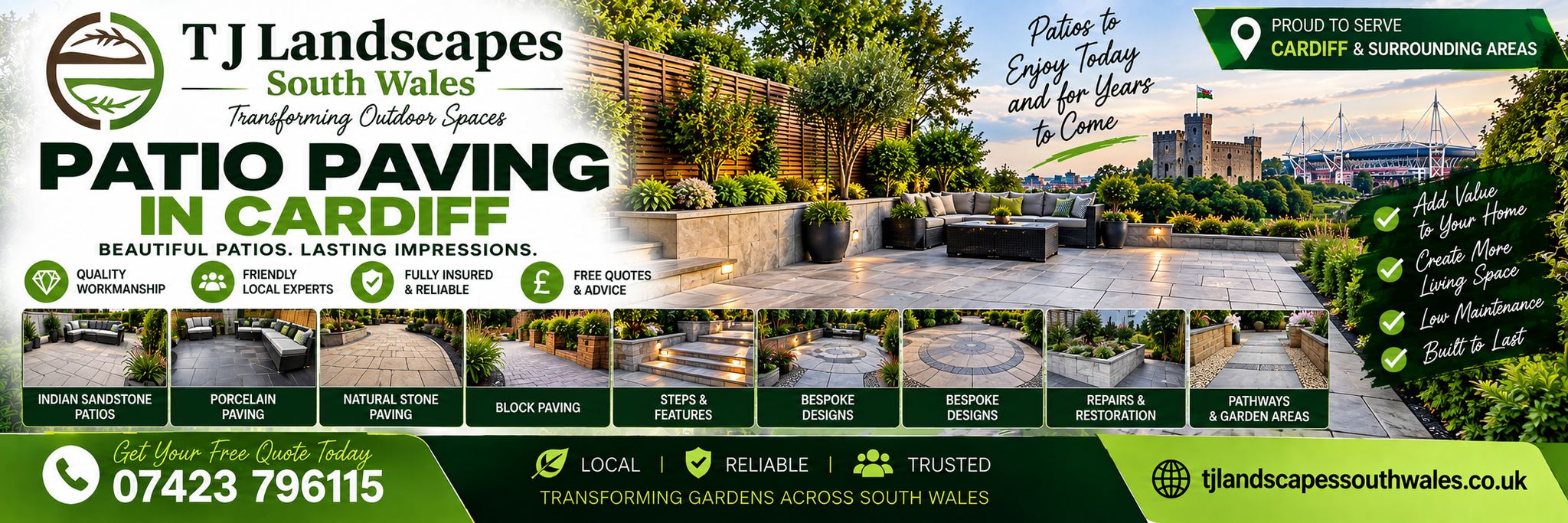 Patio Paving in Cardiff - T J Landscapes South Wales