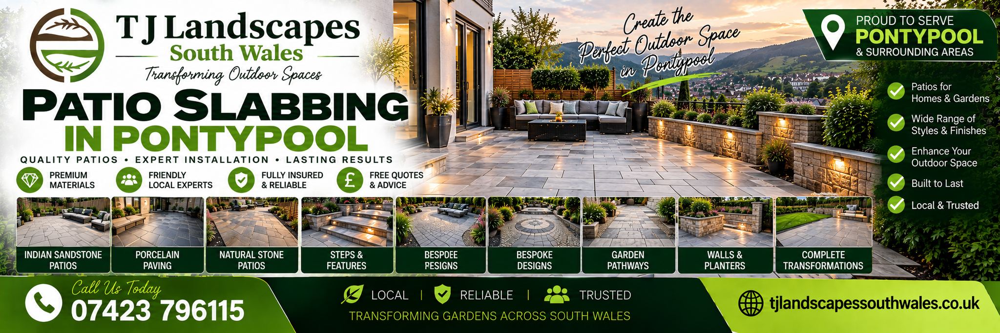 Patio Paving in Pontypool - T J Landscapes South Wales