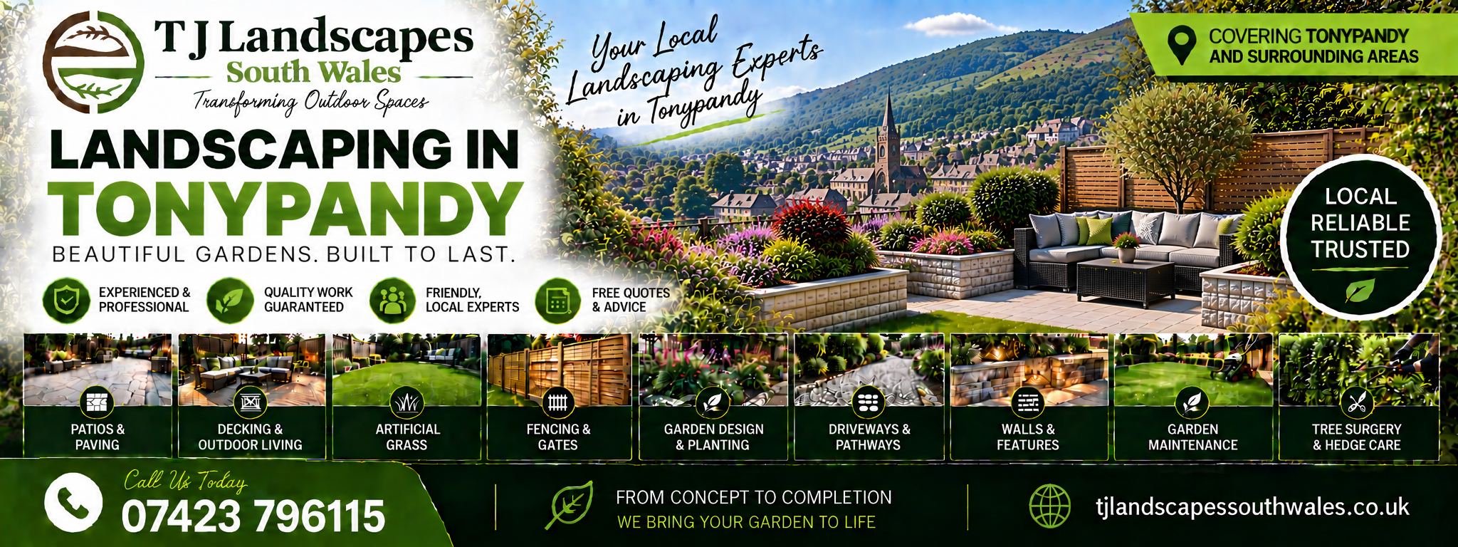 Landscaping in Tonypandy - T J Landscapes South Wales